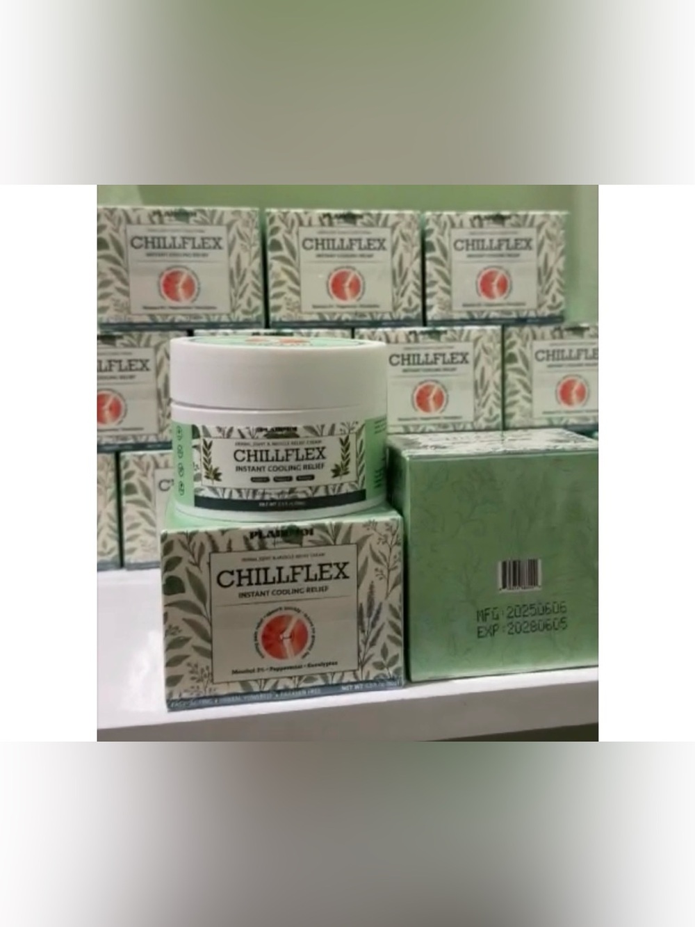 CHILLFLEX Instant Cooling Relief Cream w/ Menthol Peppermint Eucalyptus 4 oz